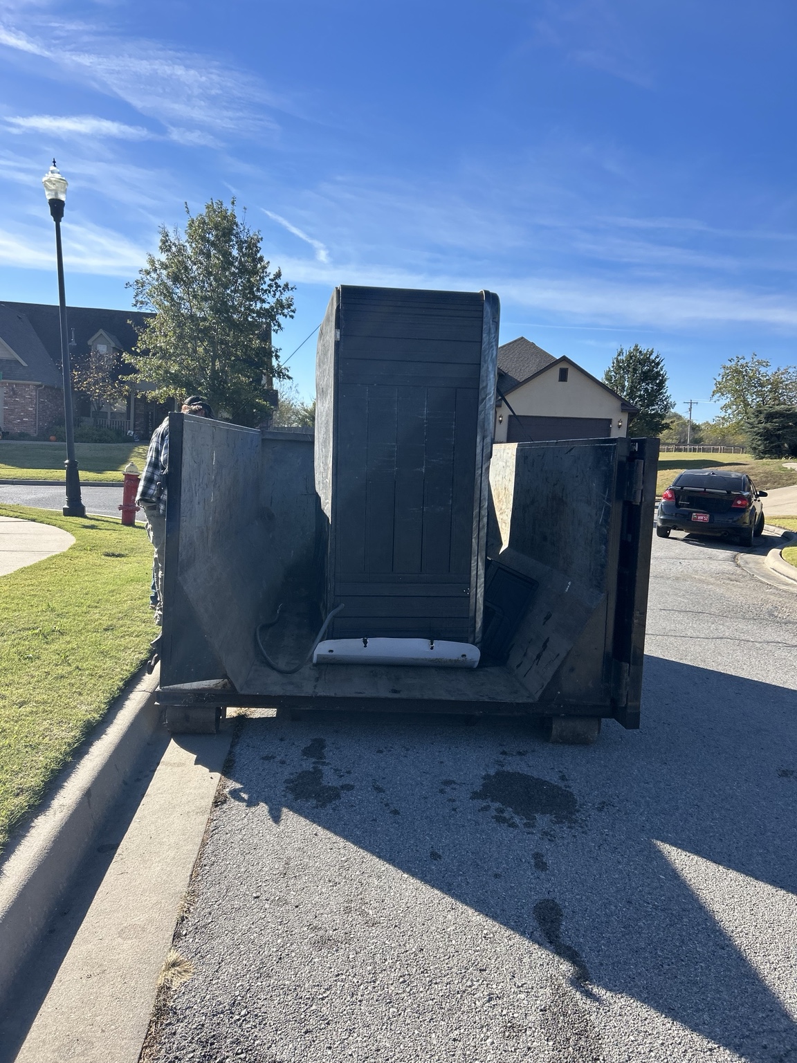 Hot tub loaded for haul-off