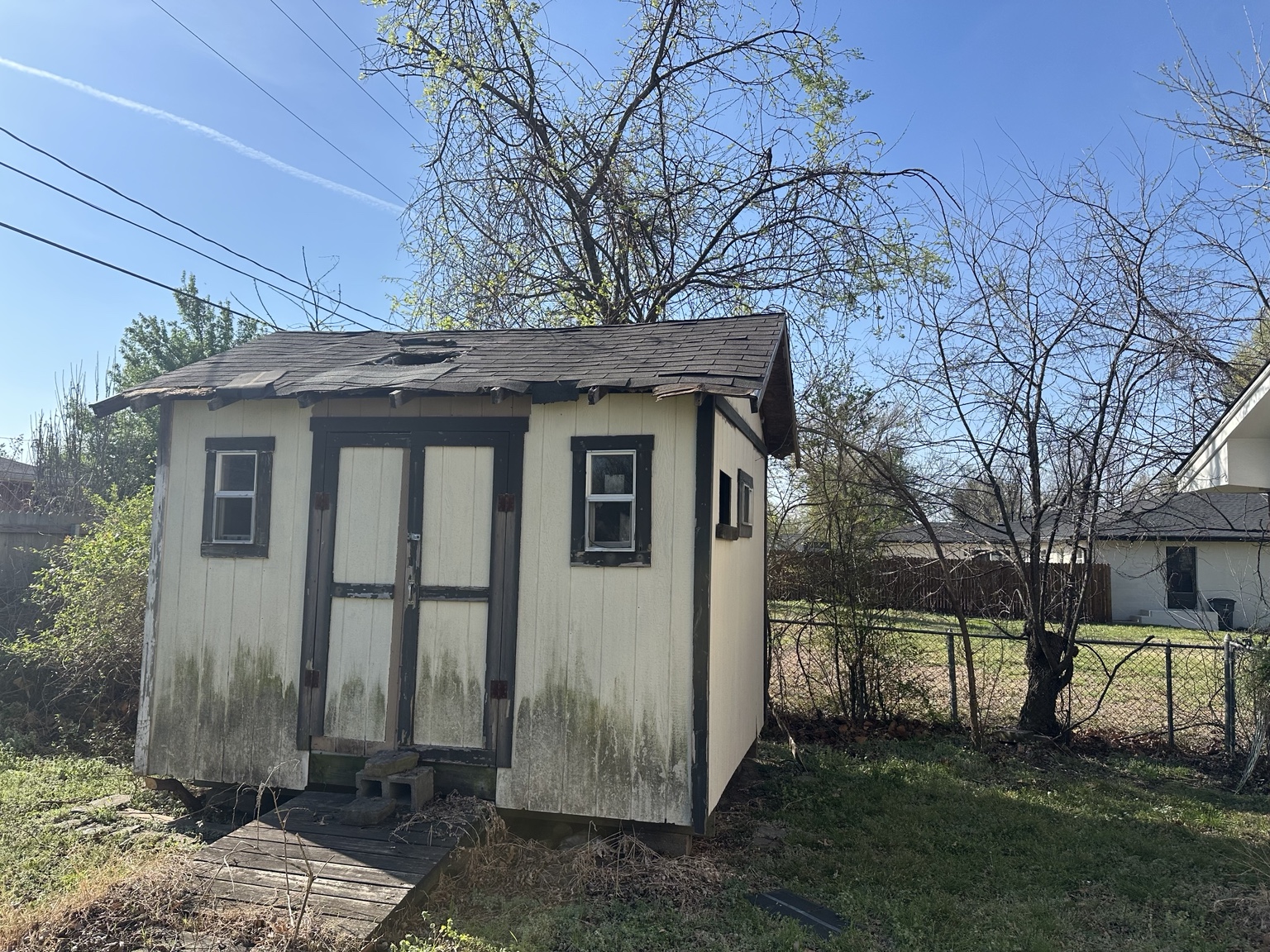 Backyard shed before demolition